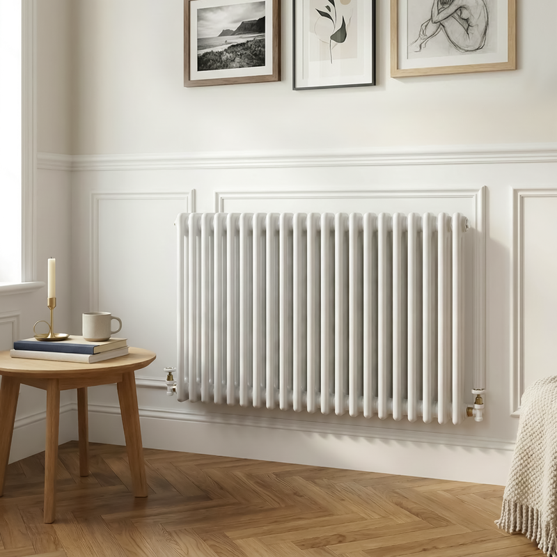 Baridi DH369 Horizontal Traditional 2 Column Radiator 600 x 1012mm - White - additional view 5
