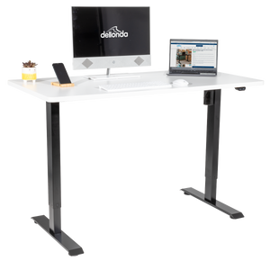 Dellonda DH36 Single Motor Ultra-Quiet Adjustable-Height Electric Sit/Stand Desk - White Desktop - additional view 4