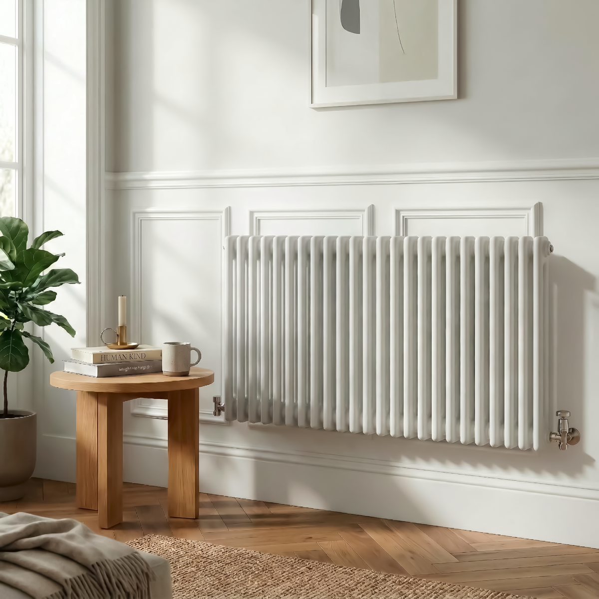 Baridi DH370 Horizontal Traditional 2 Column Radiator 600 x 1147mm - White - additional view 5