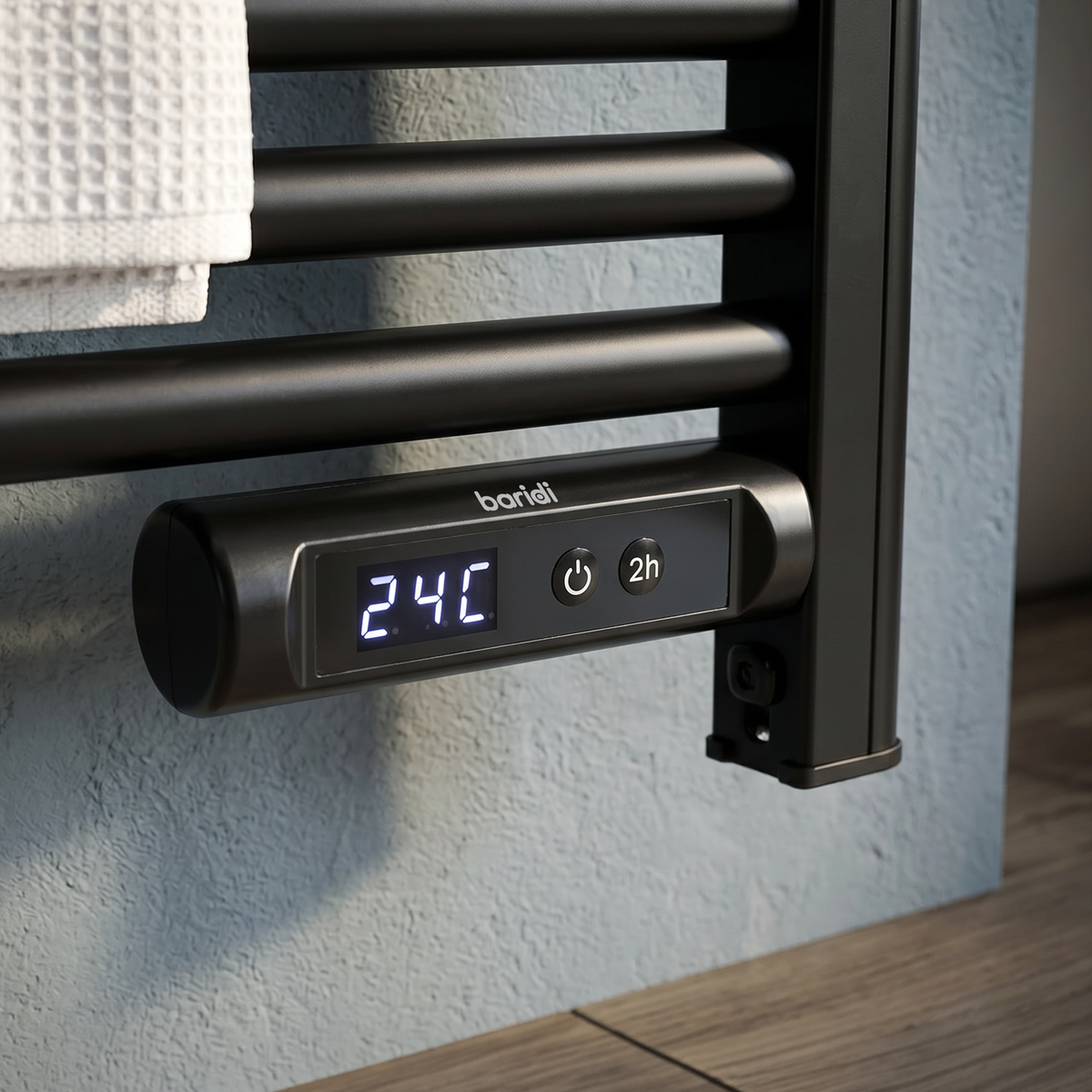 Baridi DH371 Electric Heated Towel Rail 1085 x 535mm with LED Display - Black - additional view 8