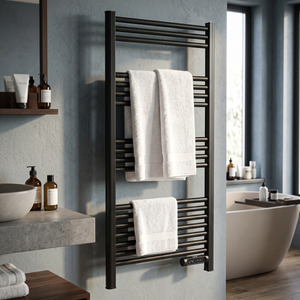 Baridi DH371 Electric Heated Towel Rail 1085 x 535mm with LED Display - Black - additional view 7