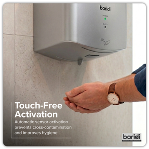Baridi DH379 High Speed Hand Dryer with Auto-Sensor 1400-1650W - Silver - additional view 7