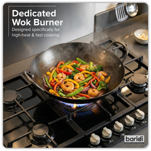 Baridi DH383 90cm Gas Hob Black Glass with 5 Burners, Cast Iron Supports & Auto Ignition 11kW - additional view 6