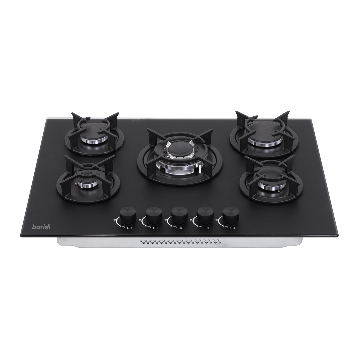 Baridi DH384 70cm Gas Hob Matt Black with 5 Burners, Cast Iron Supports & Auto Ignition 10.4kW - additional view 2