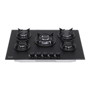 Baridi DH384 70cm Gas Hob Matt Black with 5 Burners, Cast Iron Supports & Auto Ignition 10.4kW - additional view 2