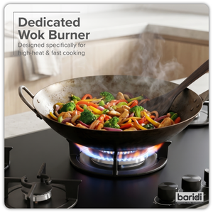Baridi DH385 90cm Gas Hob Matt Black 5 Burners Cast Iron Supports & Auto Ignition 10.4kW - additional view 5