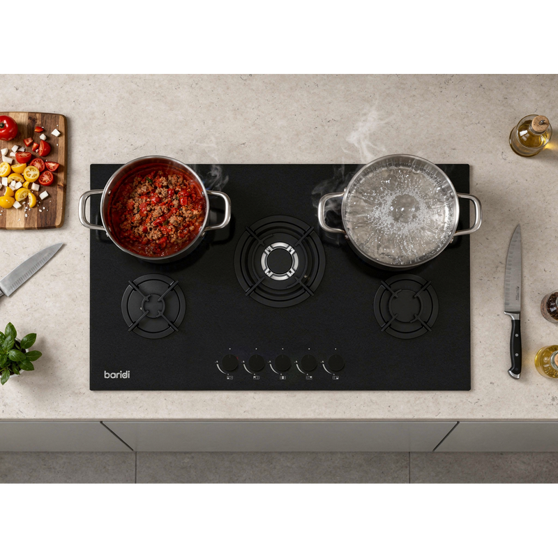Baridi DH385 90cm Gas Hob Matt Black 5 Burners Cast Iron Supports & Auto Ignition 10.4kW - additional view 12