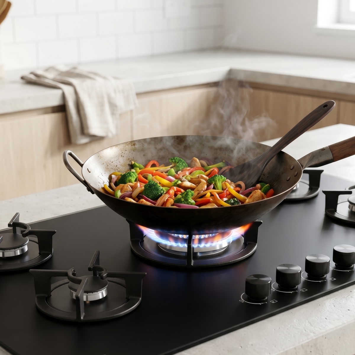 Baridi DH385 90cm Gas Hob Matt Black 5 Burners Cast Iron Supports & Auto Ignition 10.4kW - additional view 15