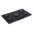 Baridi DH385 90cm Gas Hob Matt Black 5 Burners Cast Iron Supports & Auto Ignition 10.4kW