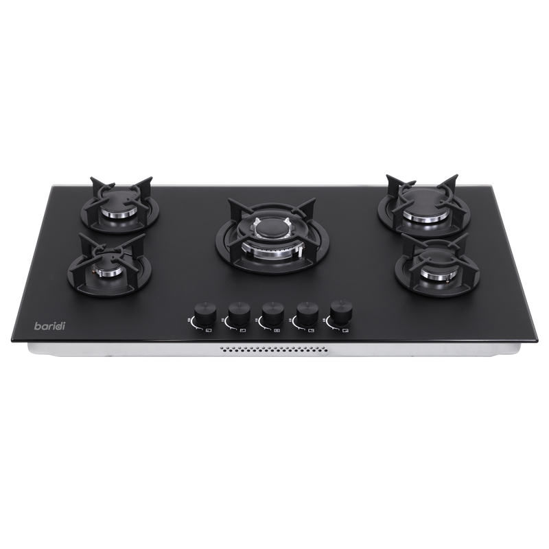 Baridi DH385 90cm Gas Hob Matt Black 5 Burners Cast Iron Supports & Auto Ignition 10.4kW - additional view 2