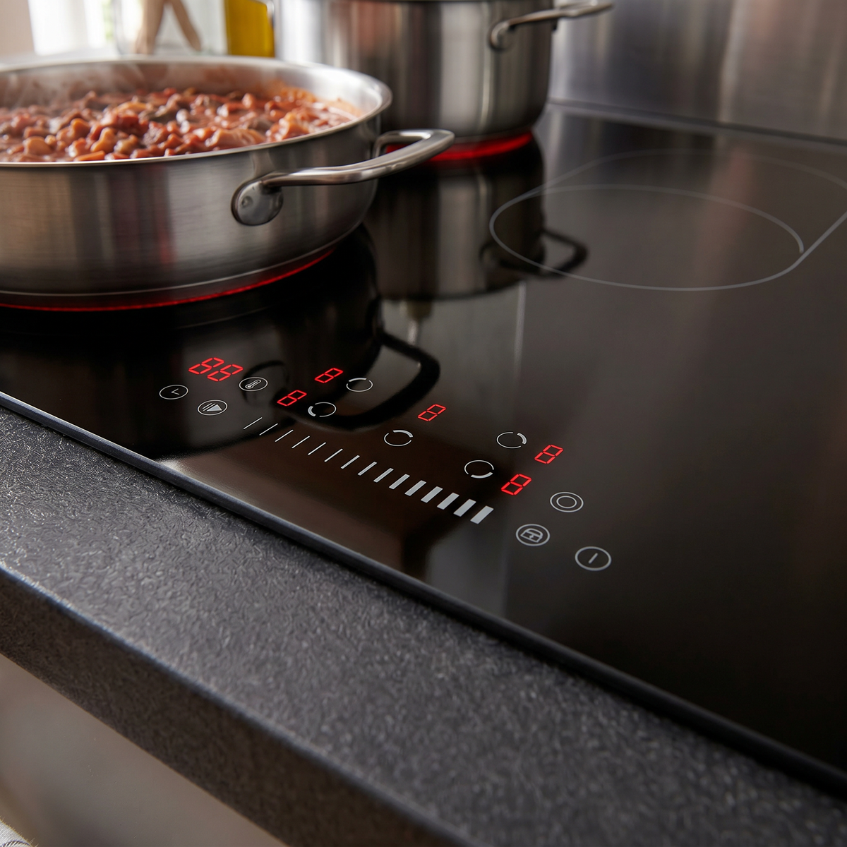 Baridi DH389 Integrated Ceramic Hob with 5 Cooking Zones 90cm - Black Glass - additional view 9