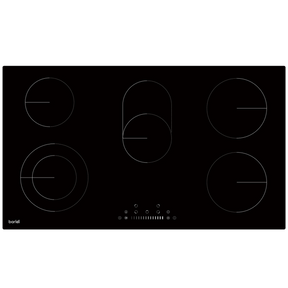 Baridi DH389 Integrated Ceramic Hob with 5 Cooking Zones 90cm - Black Glass