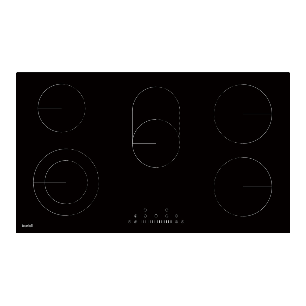Baridi DH389 Integrated Ceramic Hob with 5 Cooking Zones 90cm - Black Glass - additional view 15