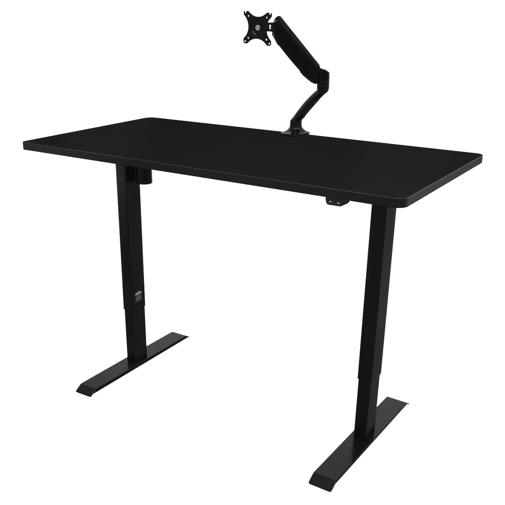 Dellonda DH38 Single Motor Ultra-Quiet Adjustable-Height Electric Sit/Stand Desk - Black Desktop - additional view 4
