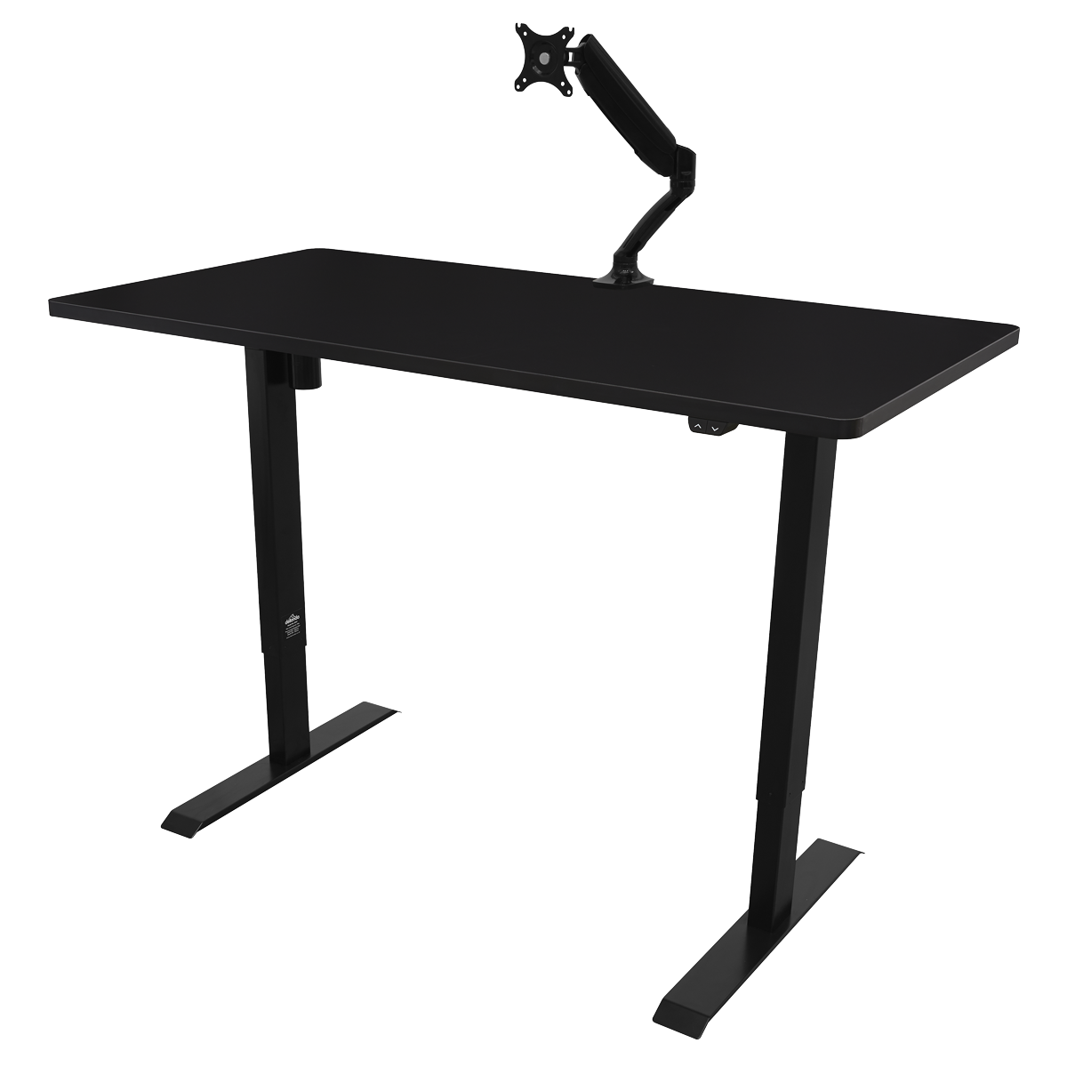 Dellonda DH38 Single Motor Ultra-Quiet Adjustable-Height Electric Sit/Stand Desk - Black Desktop - additional view 4