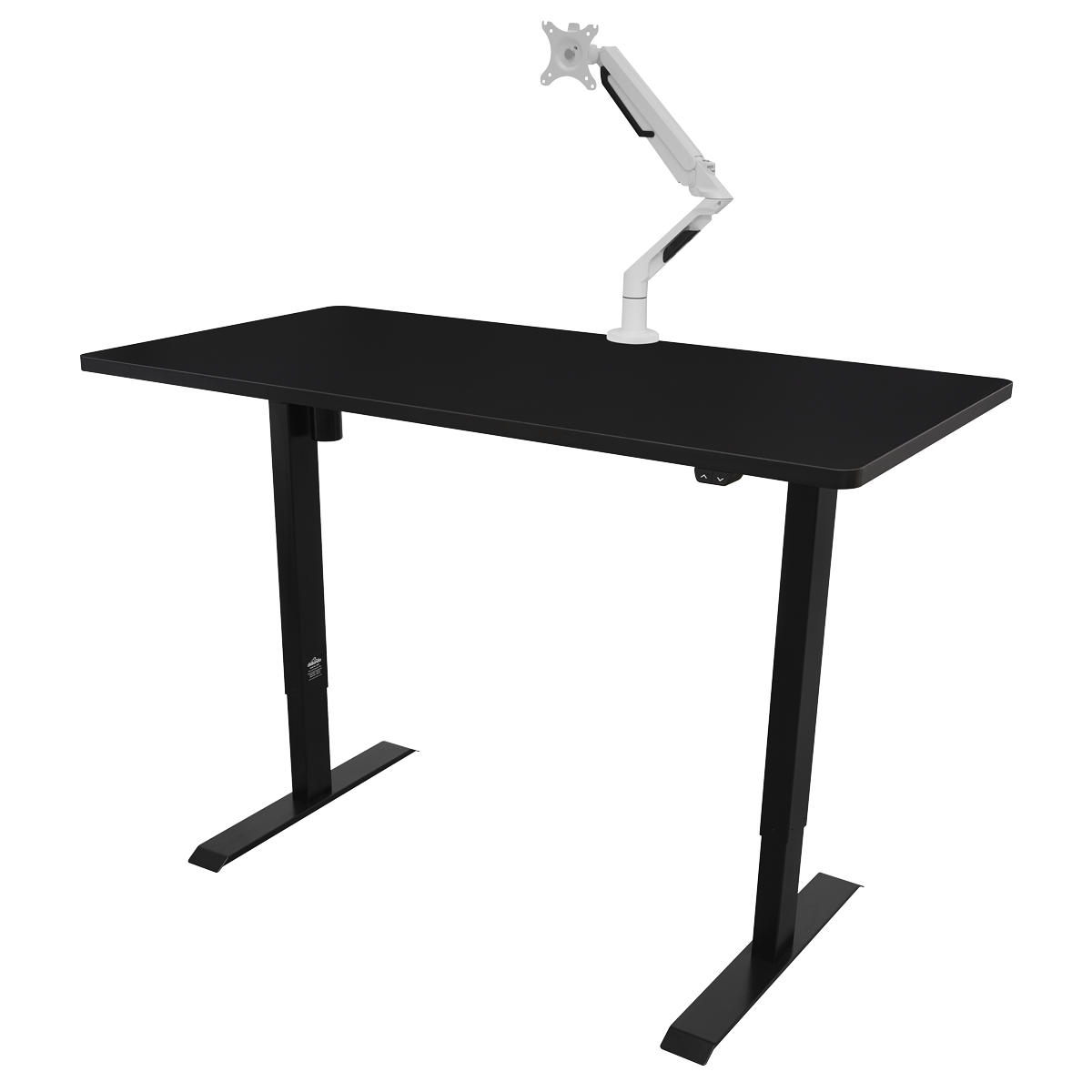 Dellonda DH38 Single Motor Ultra-Quiet Adjustable-Height Electric Sit/Stand Desk - Black Desktop - additional view 6