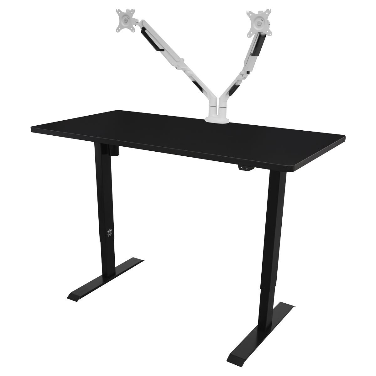 Dellonda DH38 Single Motor Ultra-Quiet Adjustable-Height Electric Sit/Stand Desk - Black Desktop - additional view 7