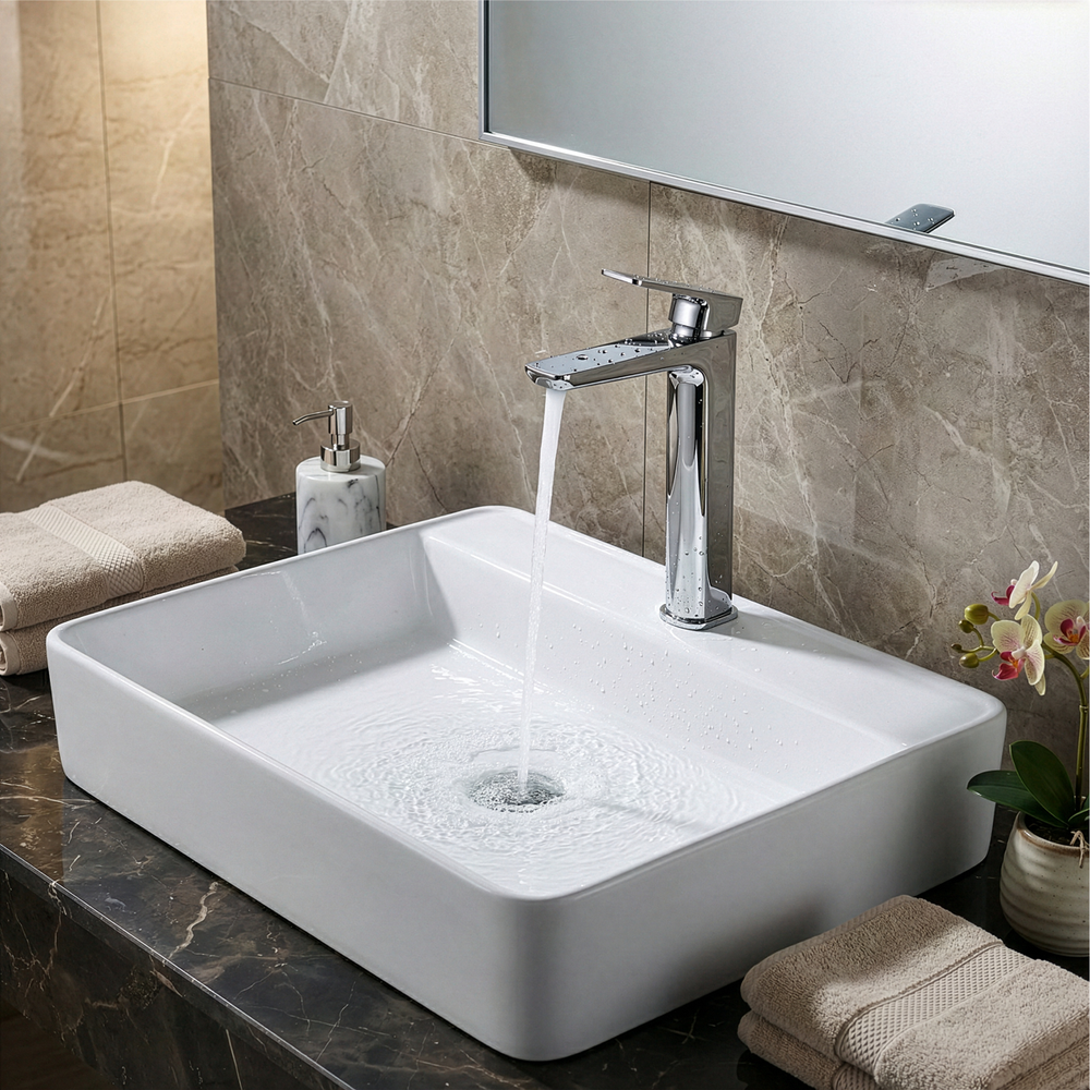 Baridi DH394 High Basin Mixer Tap with Clicker Waste - Chrome - additional view 8