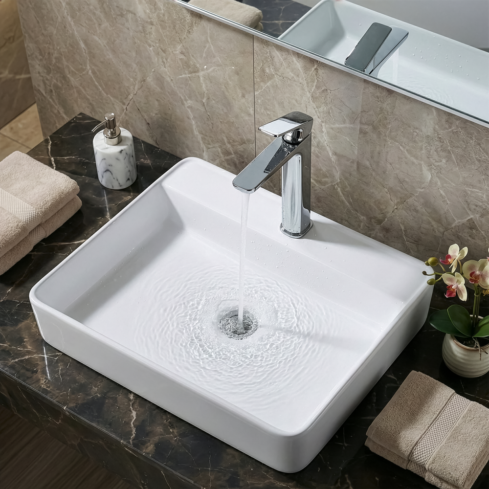 Baridi DH394 High Basin Mixer Tap with Clicker Waste - Chrome - additional view 5