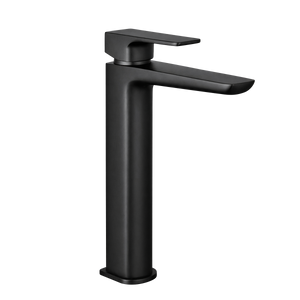 Baridi DH395 High Basin Mixer Tap with Clicker Waste - Matt Black