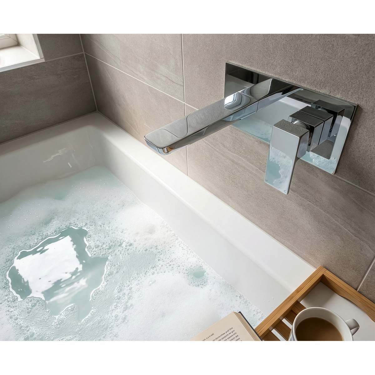 Baridi DH396 Wall Mounting Basin Mixer Tap, Square - Chrome - additional view 5