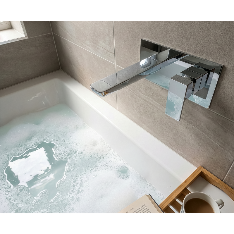 Baridi DH396 Wall Mounting Basin Mixer Tap, Square - Chrome - additional view 5