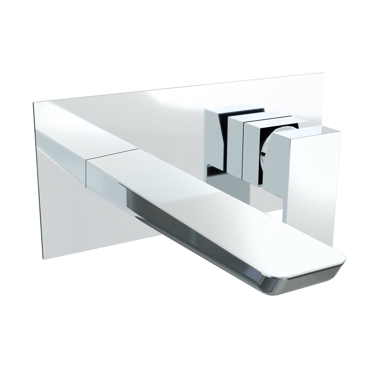 Baridi DH396 Wall Mounting Basin Mixer Tap, Square - Chrome