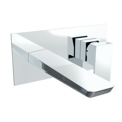 Baridi DH396 Wall Mounting Basin Mixer Tap, Square - Chrome