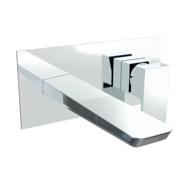 Baridi DH396 Wall Mounting Basin Mixer Tap, Square - Chrome