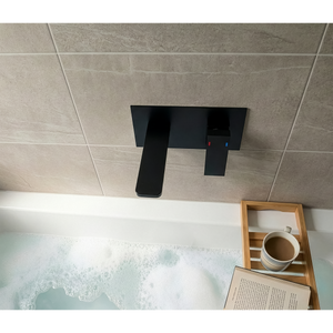 Baridi DH397 Wall Mounting Basin Mixer Tap, Square - Matt Black - additional view 6