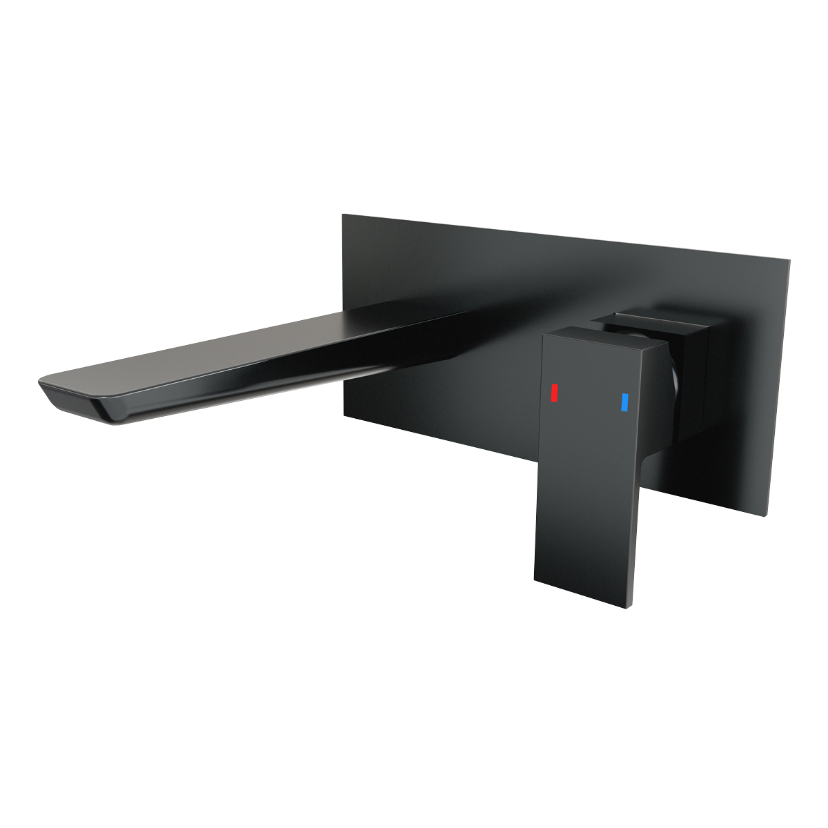 Baridi DH397 Wall Mounting Basin Mixer Tap, Square - Matt Black - additional view 2