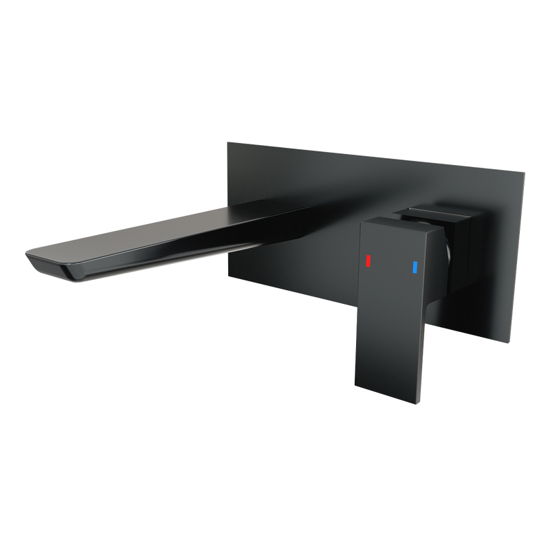 Baridi DH397 Wall Mounting Basin Mixer Tap, Square - Matt Black - additional view 2