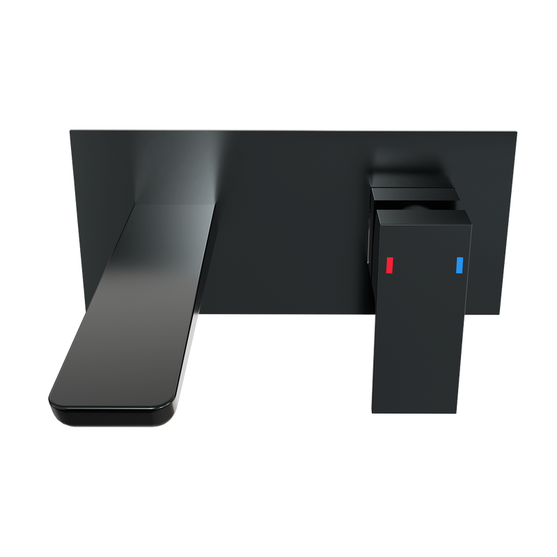 Baridi DH397 Wall Mounting Basin Mixer Tap, Square - Matt Black - additional view 4