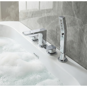 Baridi DH398 Bath Mounting 4-Hole Mixer Tap with Shower Head - Chrome - additional view 4