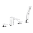 Baridi DH398 Bath Mounting 4-Hole Mixer Tap with Shower Head - Chrome