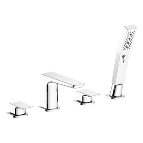 Baridi DH398 Bath Mounting 4-Hole Mixer Tap with Shower Head - Chrome