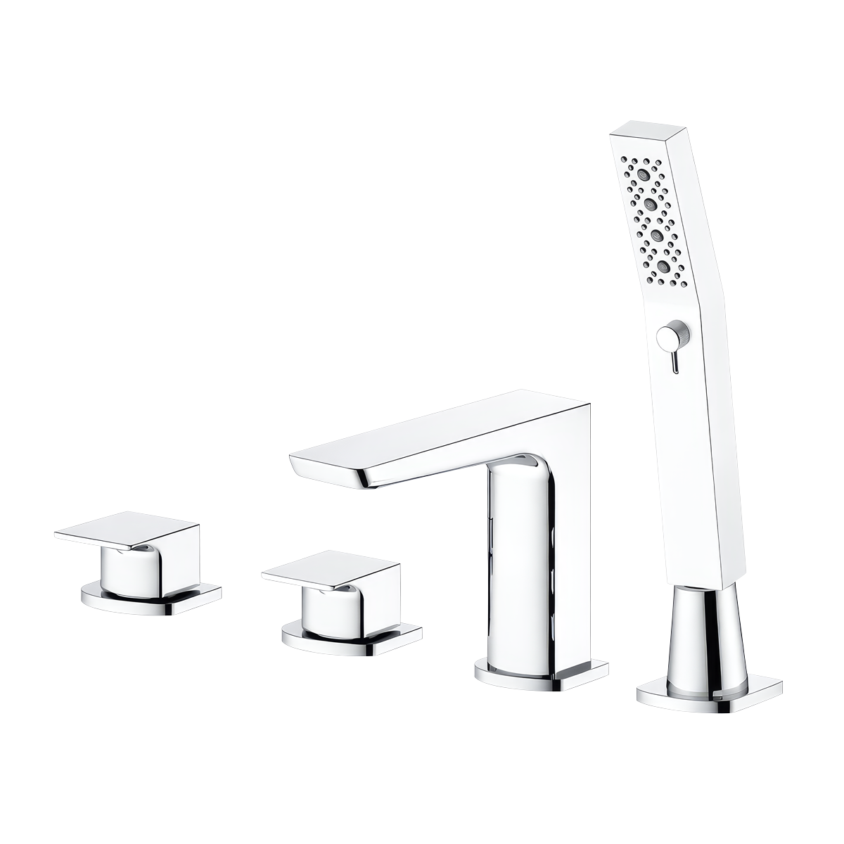 Baridi DH398 Bath Mounting 4-Hole Mixer Tap with Shower Head - Chrome - additional view 5