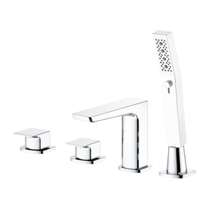 Baridi DH398 Bath Mounting 4-Hole Mixer Tap with Shower Head - Chrome - additional view 5