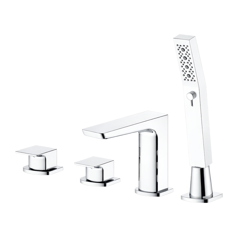 Baridi DH398 Bath Mounting 4-Hole Mixer Tap with Shower Head - Chrome - additional view 5