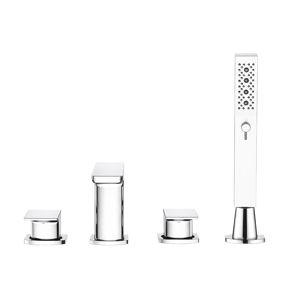 Baridi DH398 Bath Mounting 4-Hole Mixer Tap with Shower Head - Chrome - additional view 2