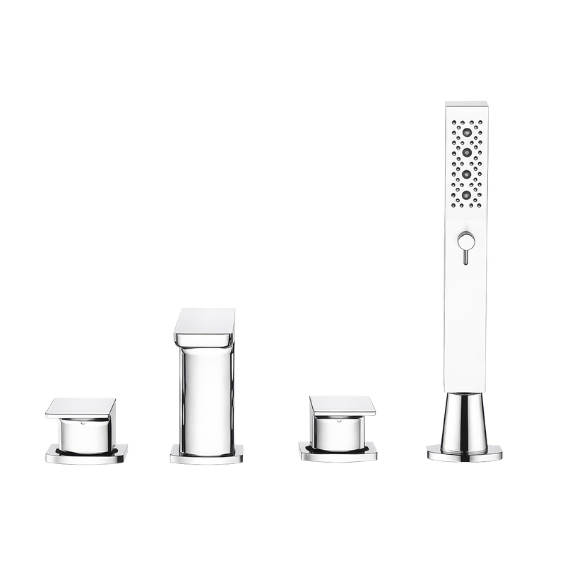 Baridi DH398 Bath Mounting 4-Hole Mixer Tap with Shower Head - Chrome - additional view 2