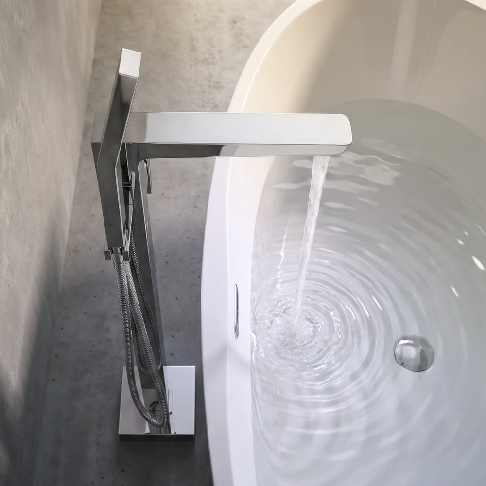 Baridi DH400 Freestanding Bath Mixer Tap with Shower - Chrome - additional view 5