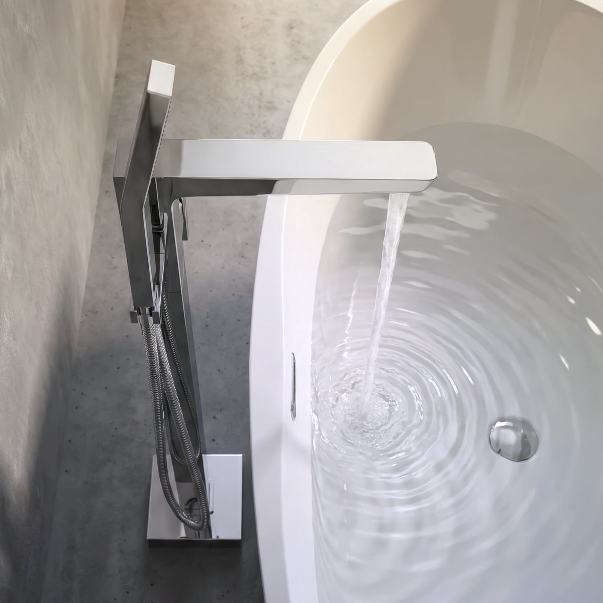 Baridi DH400 Freestanding Bath Mixer Tap with Shower - Chrome - additional view 5
