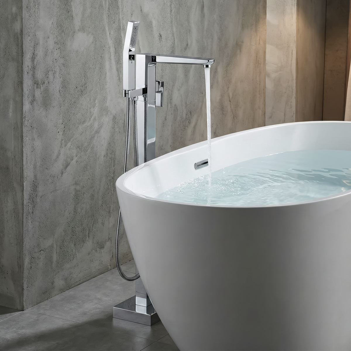 Baridi DH400 Freestanding Bath Mixer Tap with Shower - Chrome - additional view 6