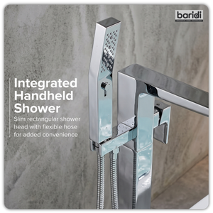 Baridi DH400 Freestanding Bath Mixer Tap with Shower - Chrome - additional view 10