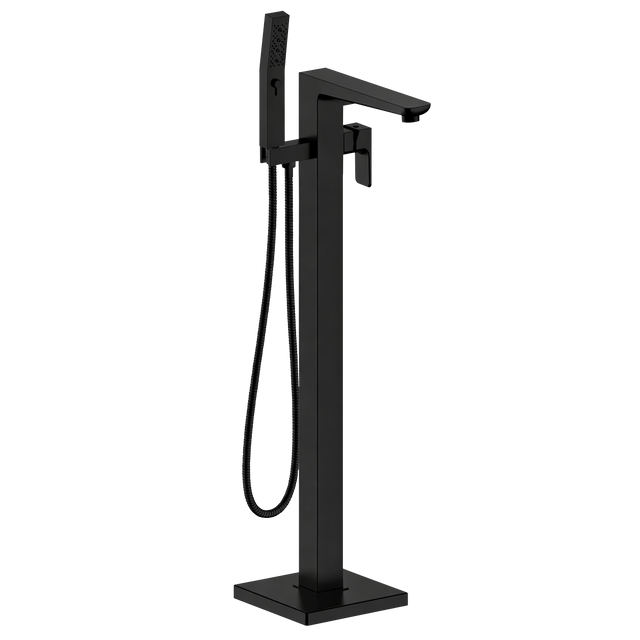 Baridi DH401 Freestanding Bath Mixer Tap with Shower - Matt Black