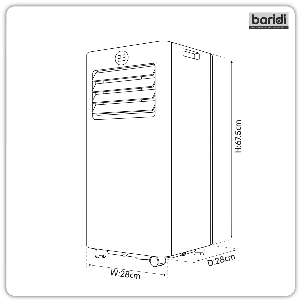 Baridi DH412 4-in-1 Portable Air Conditioner with Window Sealing Kit 5,000Btu/hr - White - additional view 6