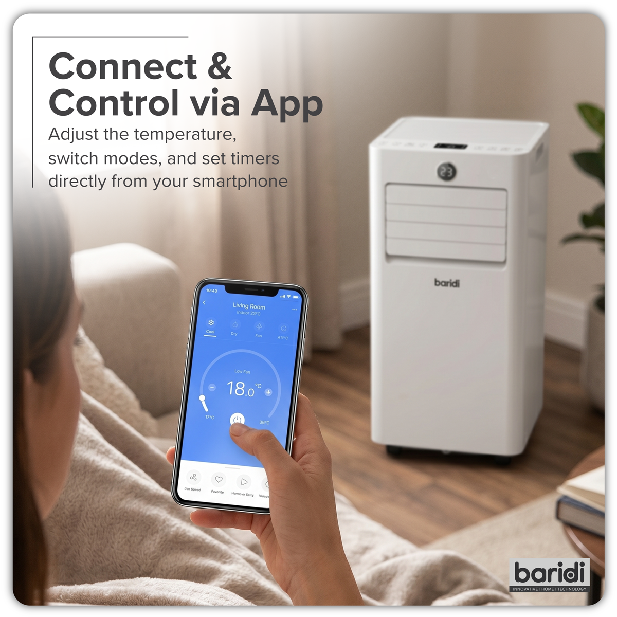 Baridi DH412 4-in-1 Portable Air Conditioner with Window Sealing Kit 5,000Btu/hr - White - additional view 10