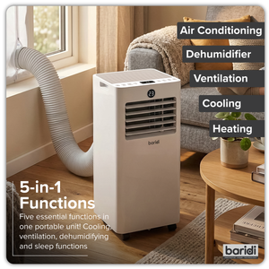 Baridi DH413 5-in-1 Portable Air Conditioner/Dehumidifier/Air Cooler with Window Sealing Kit 7,000Btu/hr - additional view 7