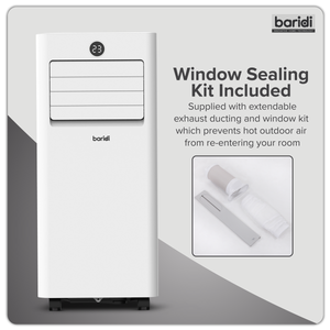 Baridi DH414 5-in-1 Portable Air Conditioner/Dehumidifier/Air Cooler with Window Sealing Kit 9,000Btu/hr - additional view 4